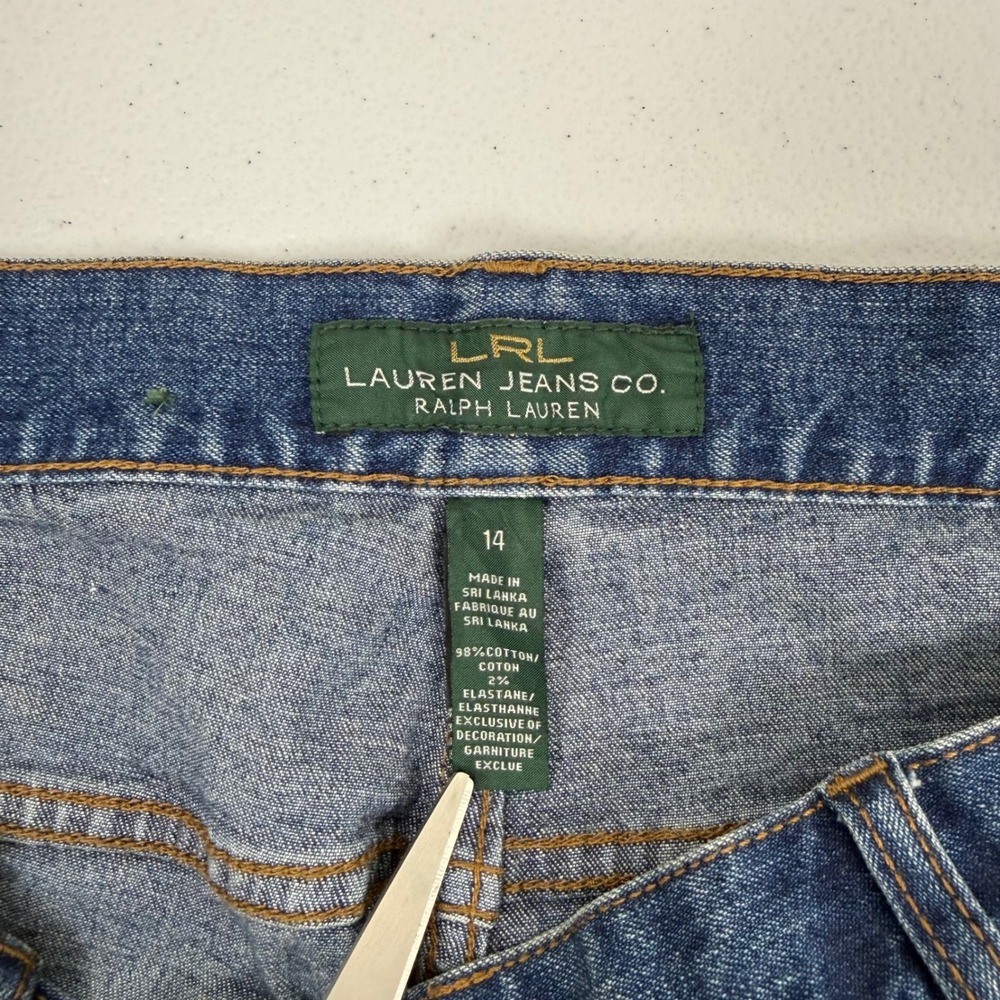 Lauren Ralph Lauren Jeans Co Blue Straight Leg Stretch Denim Pants Womens 14 - Picture 3 of 10